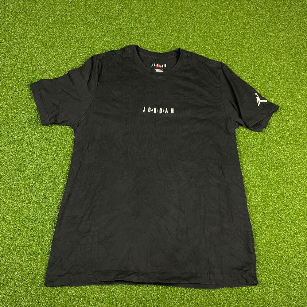 Air Jordan Black Short Sleeve Crew Neck Embroidered Jumpman T-Shirt Sz L